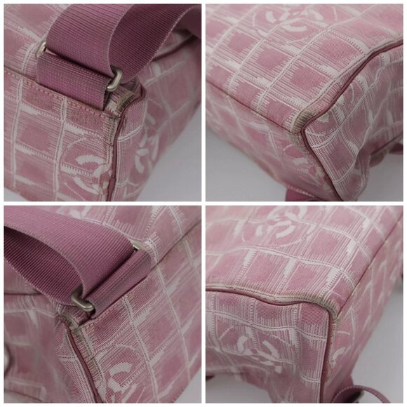 CHANEL New Travel Line Backpack Canvas Pink CC Auth BD376 - Picture 15 of 16
